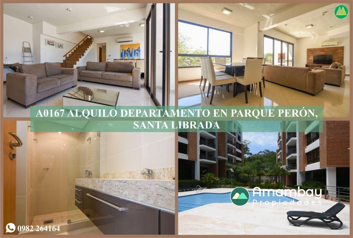 A0167 ALQUILO DEPARTAMENTO AMOBLADO, CONDOMINIO PARQUE PERÓN