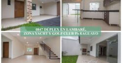 0847 DUPLEX EN LAMBARE, ZONA YACHT Y GOLF CLUB PYO.