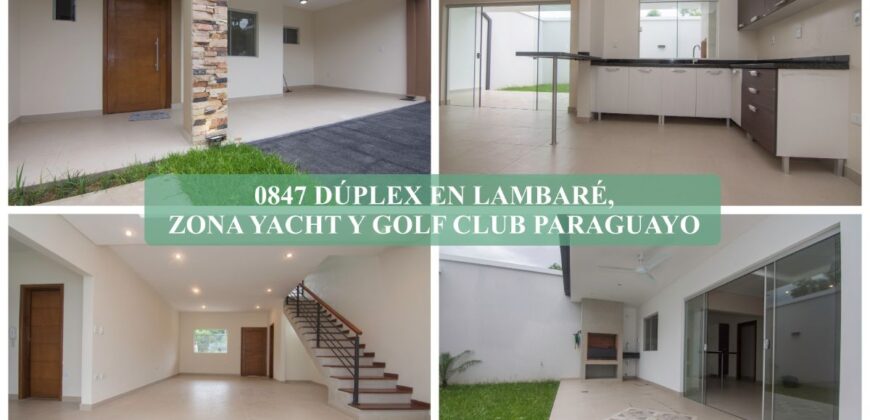 0847 DUPLEX EN LAMBARE, ZONA YACHT Y GOLF CLUB PYO.