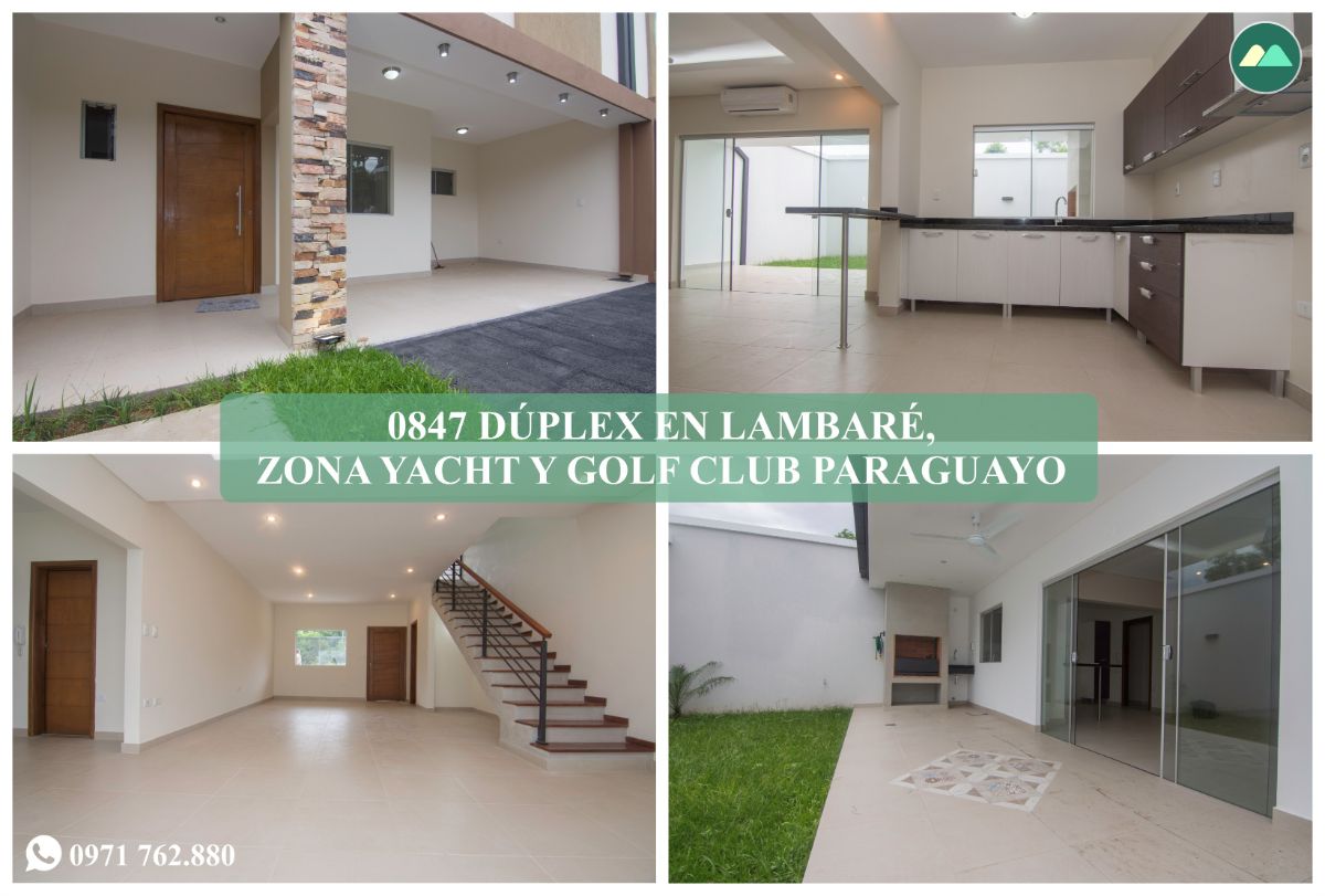 0847 DUPLEX EN LAMBARE, ZONA YACHT Y GOLF CLUB PYO.