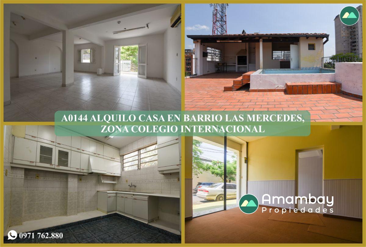 A0144 ALQUILO CASA CON SALÓN, BARRIO LAS MERCEDES