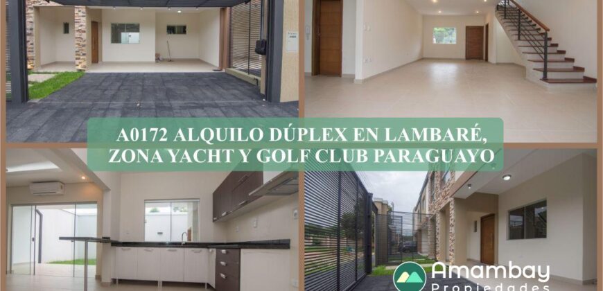 A0172 ALQUILO DUPLEX EN LAMBARE, ZONA YACHT Y GOLF CLUB