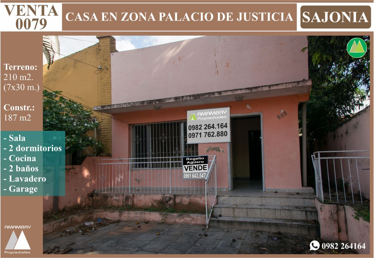 0079 CASA EN BARRIO SAJONIA, ZONA PALACIO DE JUSTICIA
