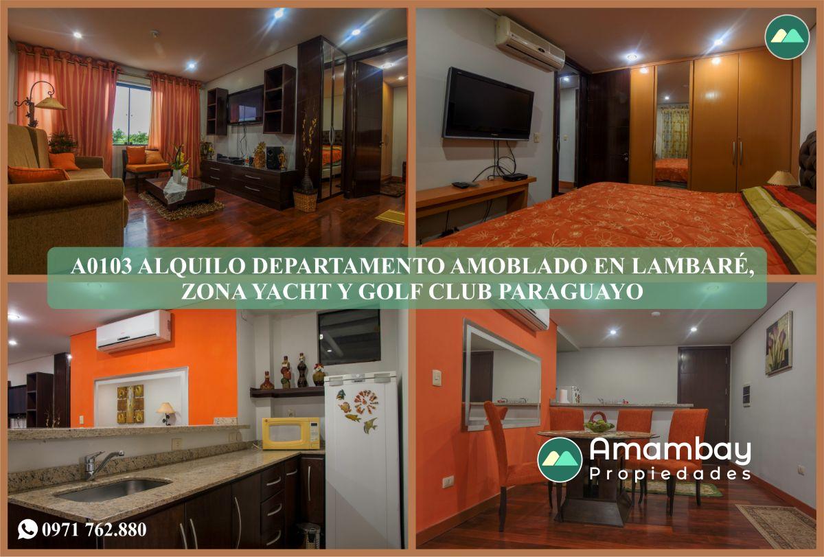 A0103 ALQUILO DEPARTAMENTO AMOBLADO EN EDIFICIO MACONDO, LAMBARE