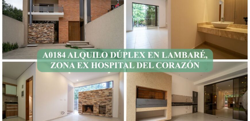 A0184 ALQUILO DUPLEX EN LAMBARE, ZONA EX HOSPITAL DEL CORAZÓN