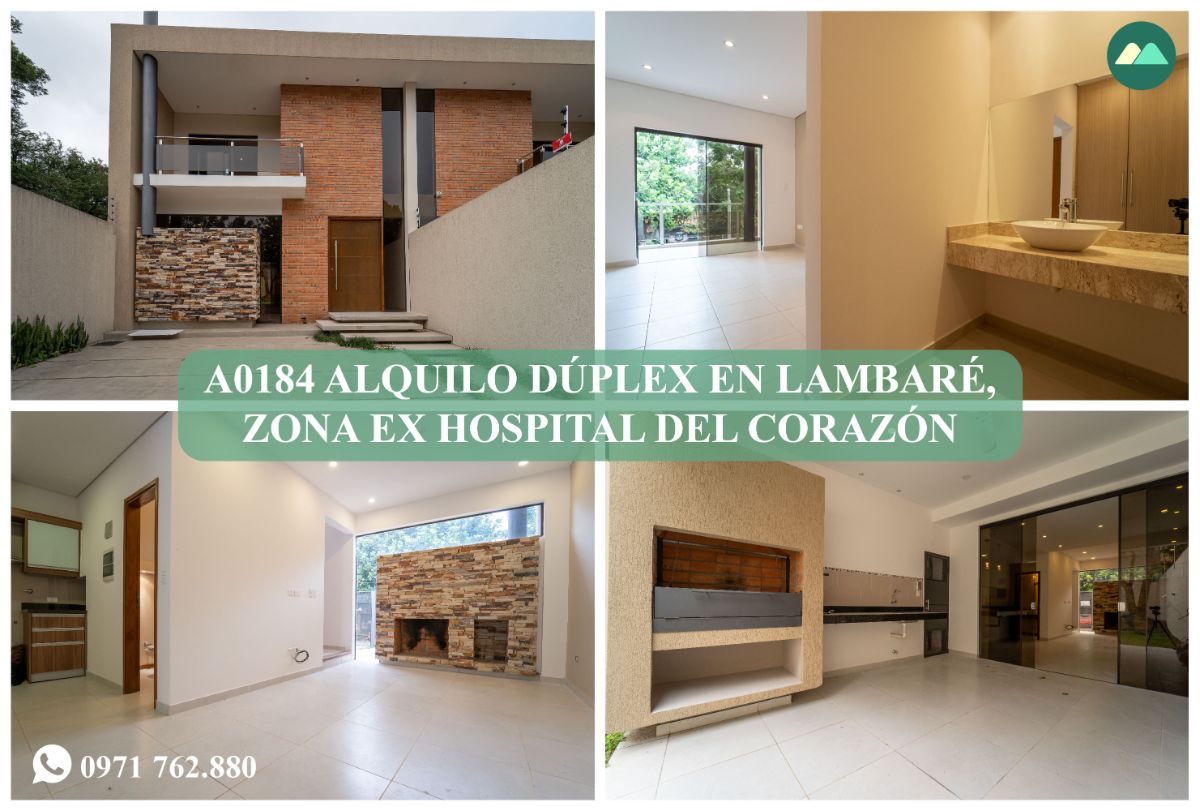 A0184 ALQUILO DUPLEX EN LAMBARE, ZONA EX HOSPITAL DEL CORAZÓN