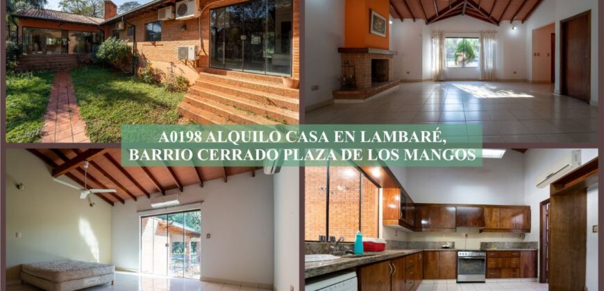 A0198 ALQUILO CASA EN LAMBARÉ, CONDOMINIO PLAZA DE LOS MANGOS