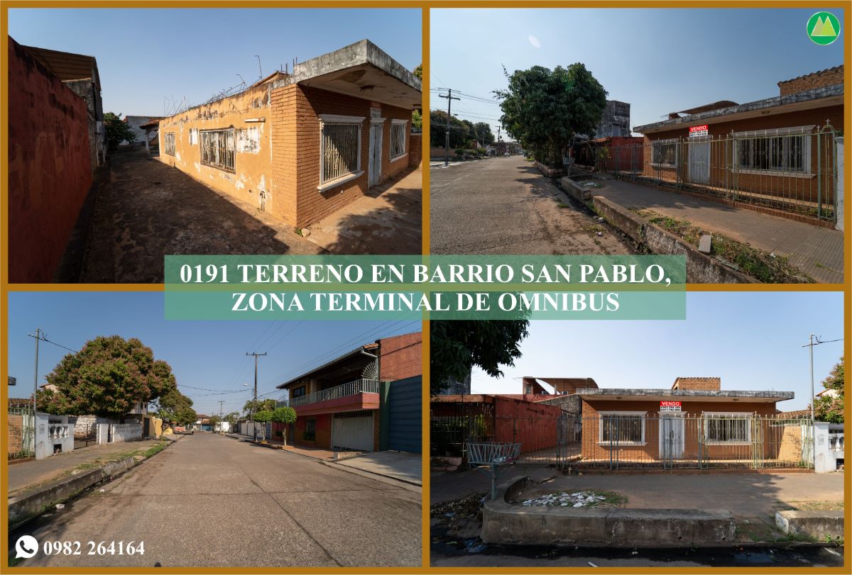 0191 TERRENO EN BARRIO SAN PABLO, ZONA TERMINAL DE ÓMNIBUS