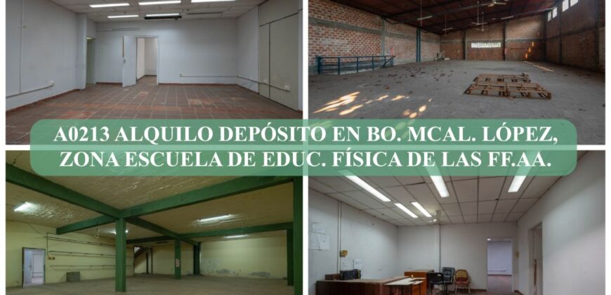 A0213 ALQUILO DEPÓSITO EN BARRIO MARISCAL LÓPEZ, ZONA AVDA. GRAL. SANTOS