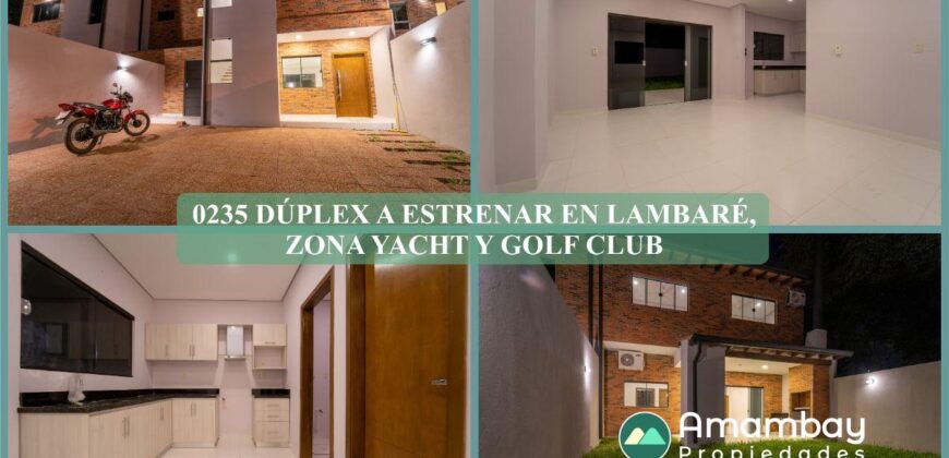 0235 DÚPLEX A ESTRENAR EN LAMBARÉ, ZONA YACHT Y GOLF CLUB