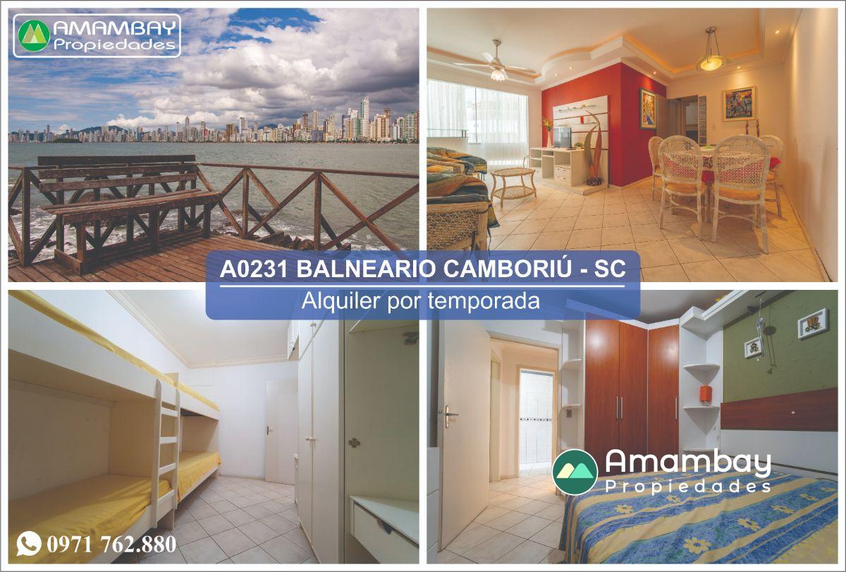 A0231 DEPARTAMENTO EN BALNEARIO CAMBORIÚ –  ALQUILER POR TEMPORADA