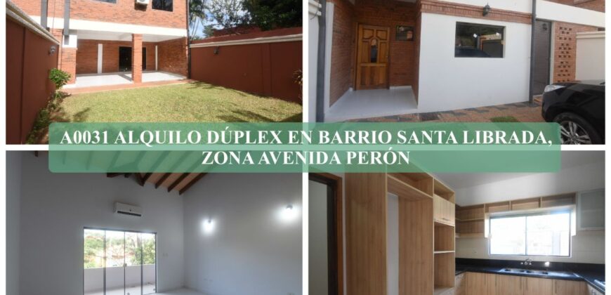 A0031 ALQUILO DÚPLEX EN BARRIO SANTA LIBRADA, ZONA AVENIDA PERÓN
