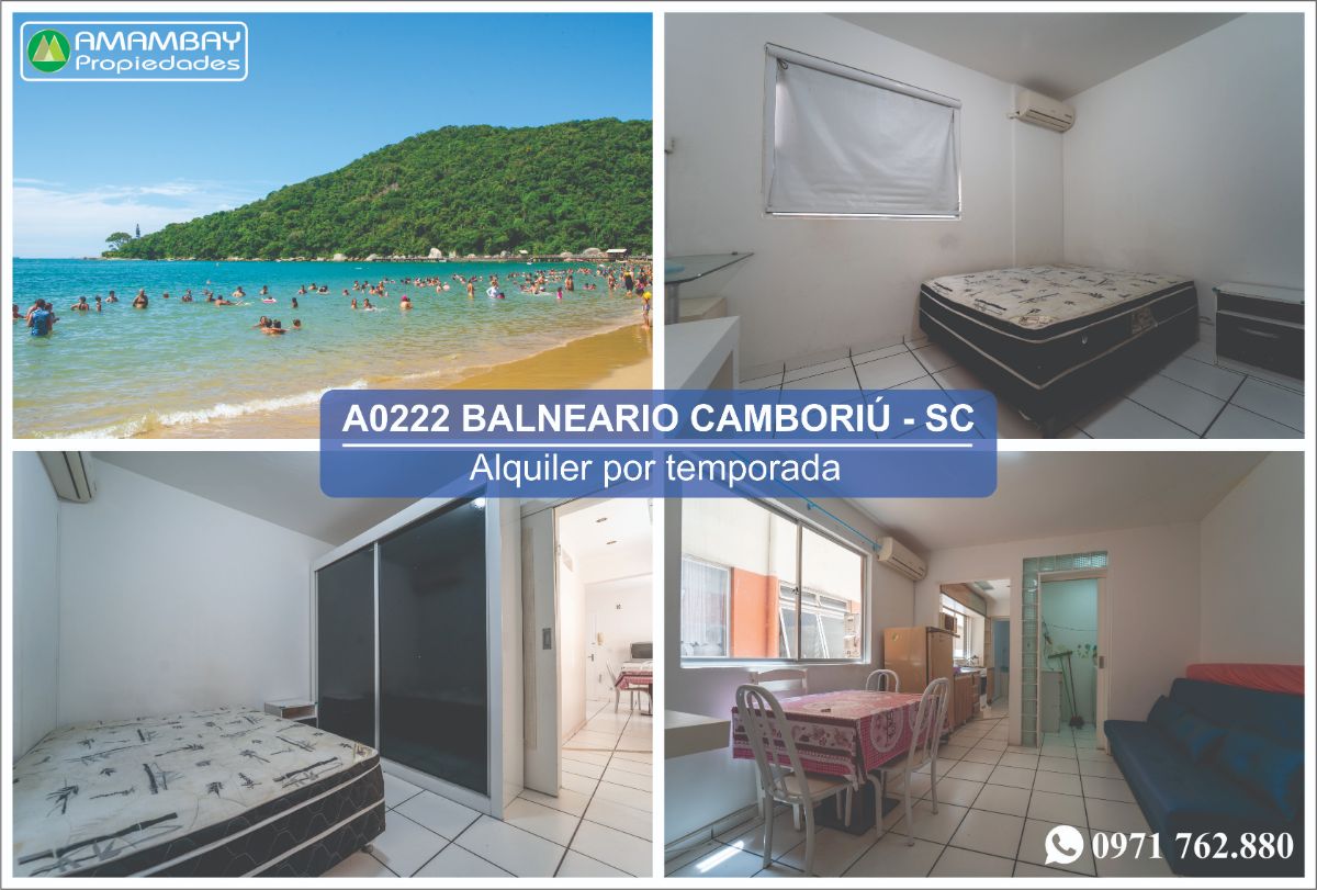 A0222 DEPARTAMENTO EN BALNEARIO CAMBORIÚ – ALQUILER POR TEMPORADA 