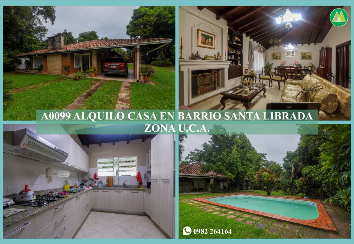 A0099 ALQUILO CASA EN BARRIO SANTA LIBRADA, ZONA UCA