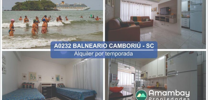 A0232 DEPARTAMENTO EN BALNEARIO CAMBORIÚ – ALQUILER POR TEMPORADA