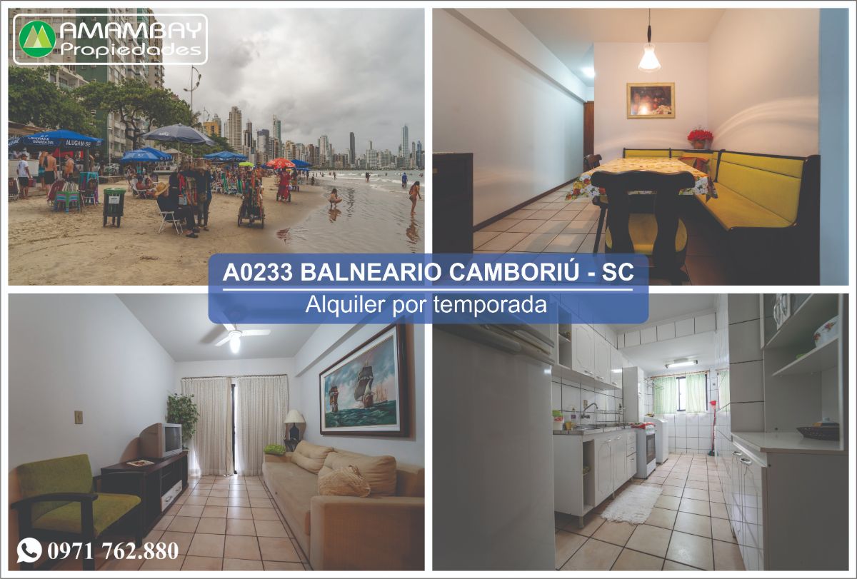 A0233 DEPARTAMENTO EN BALNEARIO CAMBORIÚ – ALQUILER POR TEMPORADA