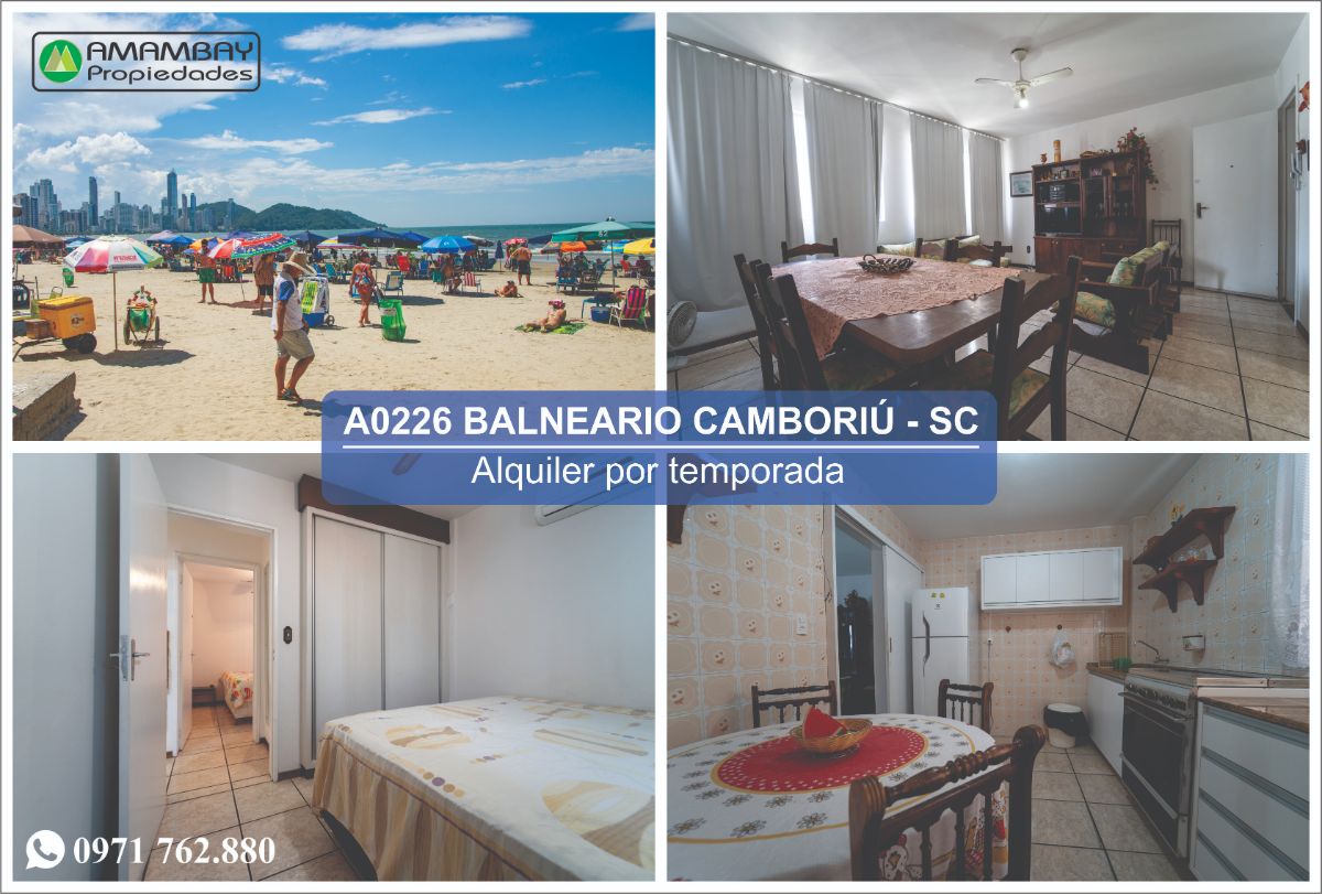 A0226 DEPARTAMENTO EN BALNEARIO CAMBORIÚ – ALQUILER POR TEMPORADA