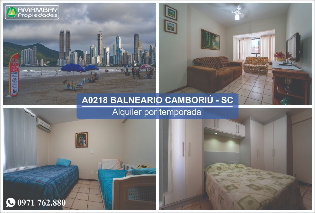 A0218 DEPARTAMENTO EN BALNEARIO CAMBORIÚ – ALQUILER POR TEMPORADA