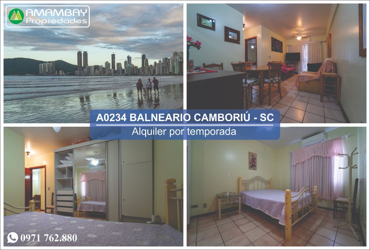 A0234 DEPARTAMENTO EN BALNEARIO CAMBORIÚ – ALQUILER POR TEMPORADA