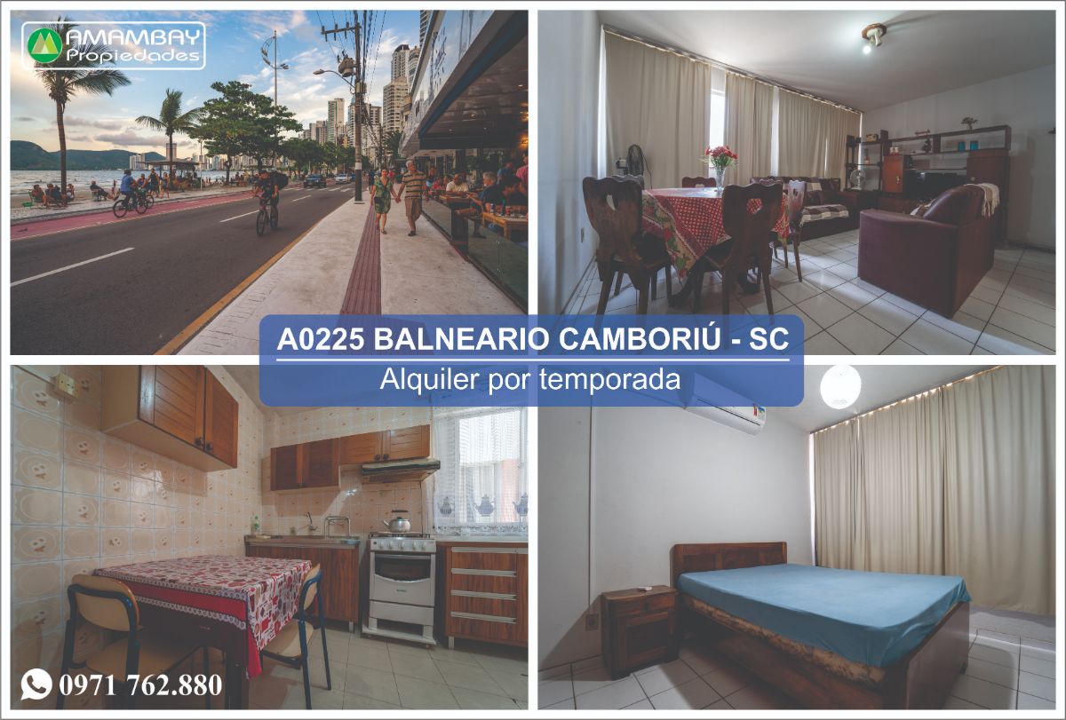 A0225 DEPARTAMENTO EN BALNEARIO CAMBORIÚ – ALQUILER POR TEMPORADA