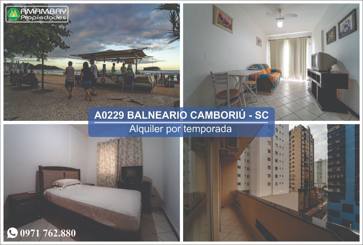 A0229 DEPARTAMENTO EN BALNEARIO CAMBORIÚ – ALQUILER POR TEMPORADA