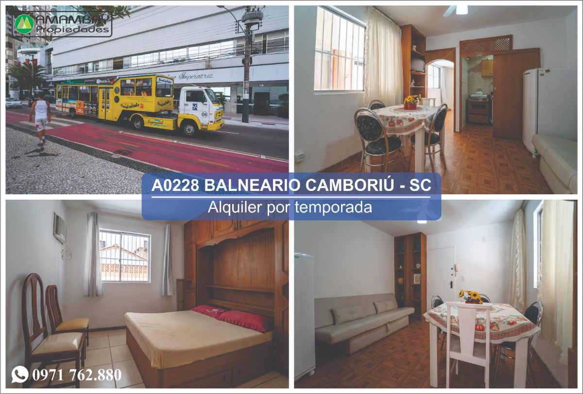 A0228 DEPARTAMENTO EN BALNEARIO CAMBORIÚ – ALQUILER POR TEMPORADA