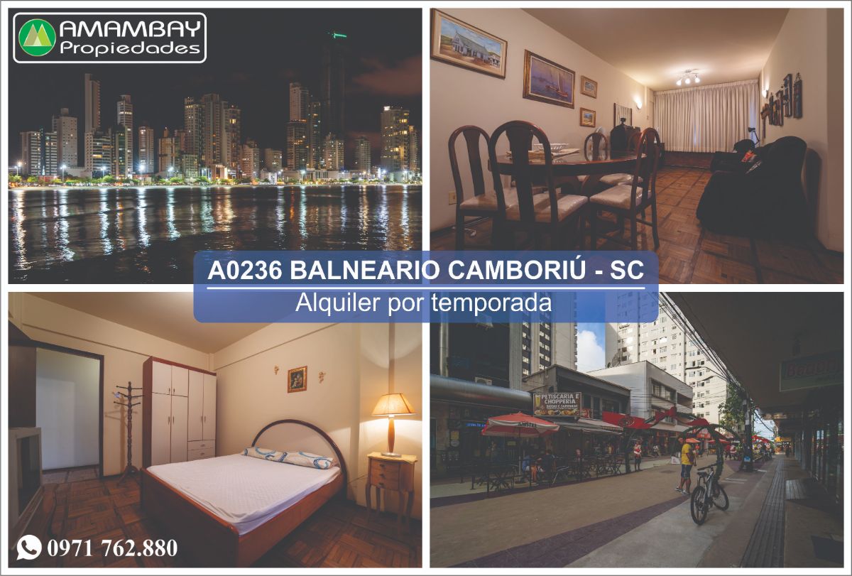 A0236 DEPARTAMENTO EN BALNEARIO CAMBORIÚ – ALQUILER POR TEMPORADA