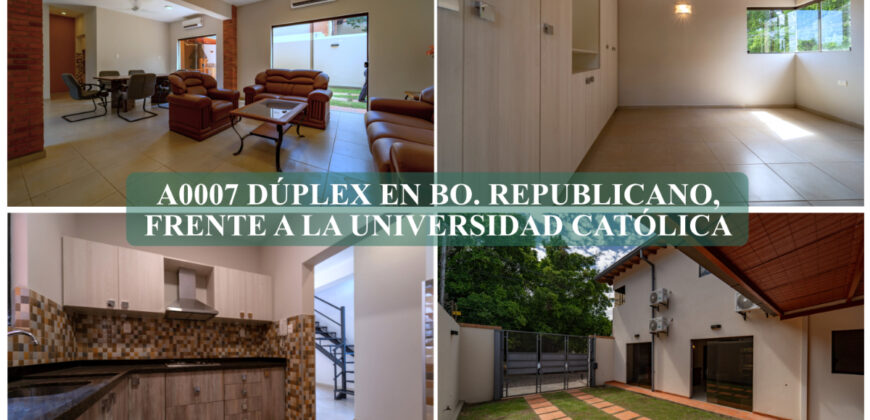 A0007 ALQUILO DUPLEX EN BARRIO REPUBLICANO, ZONA UCA