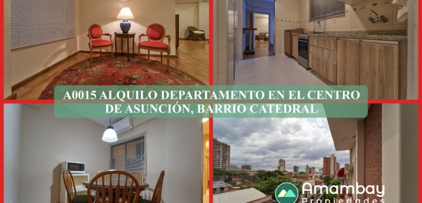 A0015 ALQUILO DEPARTAMENTO AMOBLADO EN ZONA CÉNTRICA DE ASUNCIÓN, BARRIO CATEDRAL