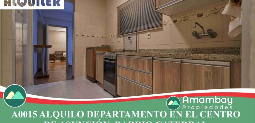 A0015 ALQUILO DEPARTAMENTO AMOBLADO EN ZONA CÉNTRICA DE ASUNCIÓN, BARRIO CATEDRAL