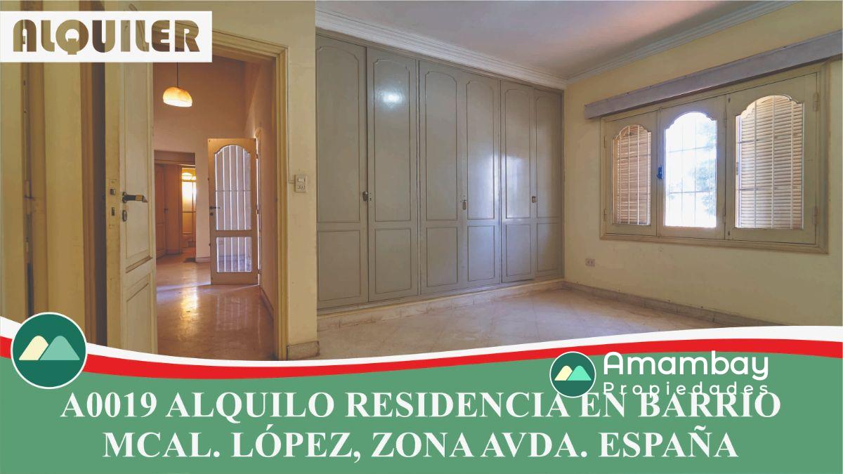 A0019 ALQUILO RESIDENCIA EN ASUNCIÓN,  BARRIO MARISCAL LÓPEZ