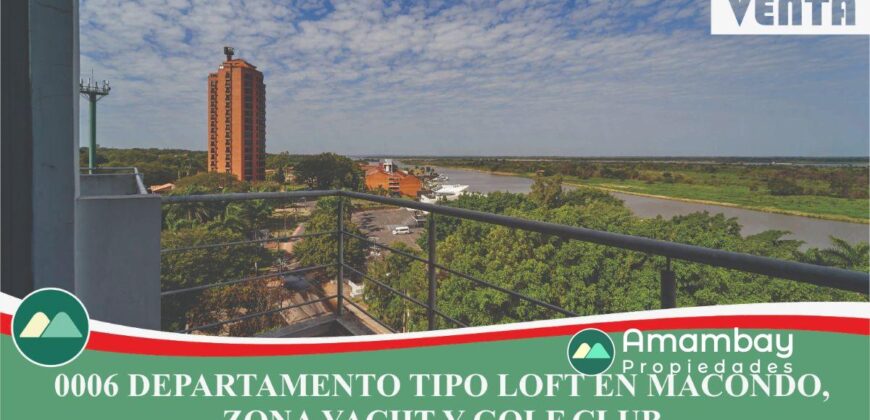 0006 DEPARTAMENTO TIPO LOFT EN EDIFICIO MACONDO, ZONA YACHT Y GOLF CLUB