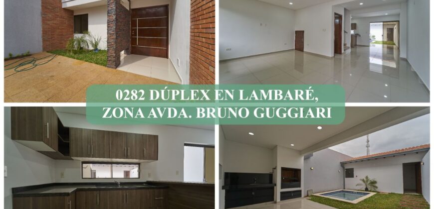0282 DÚPLEX EN LAMBARÉ, ZONA AVDA. BRUNO GUGGIARI