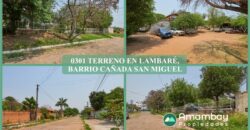 0301 TERRENO EN LAMBARÉ, BARRIO CAÑADA SAN MIGUEL