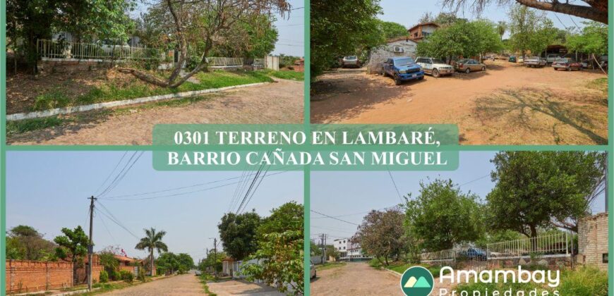 0301 TERRENO EN LAMBARÉ, BARRIO CAÑADA SAN MIGUEL
