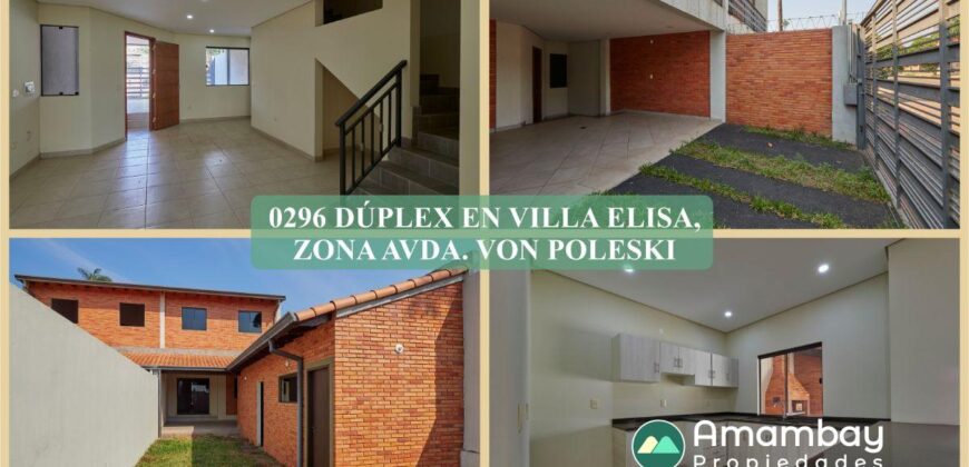 0296 DÚPLEX EN VILLA ELISA, ZONA AVDA. VON POLESKI