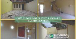 A0032 ALQUILO DÚPLEX EN LAMBARE, BARRIO KENNEDY
