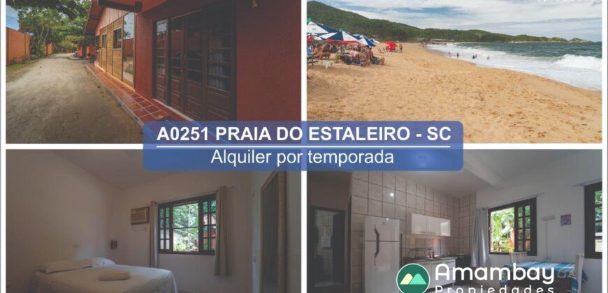 A0251 CHALET EN BALNEARIO CAMBORIÚ, PRAIA DO ESTALEIRO – ALQUILER POR TEMPORADA
