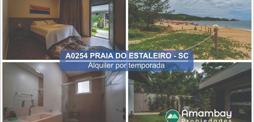 A0254 DEPARTAMENTO EN BALNEARIO CAMBORIU, PRAIA DO ESTALEIRO – ALQUILER POR TEMPORADA