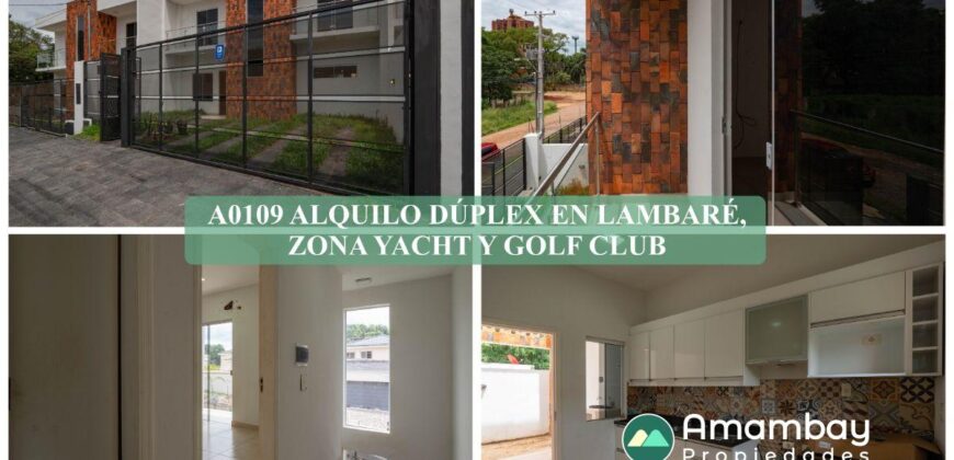 A0109 ALQUILO DÚPLEX EN LAMBARÉ, ZONA YACHT Y GOLF CLUB