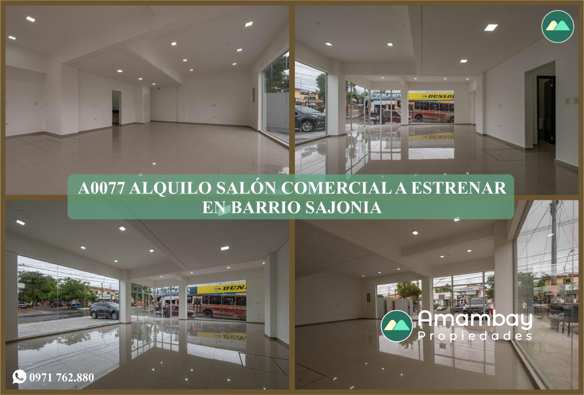 A0077 ALQUILO SALÓN COMERCIAL A ESTRENAR EN BARRIO SAJONIA