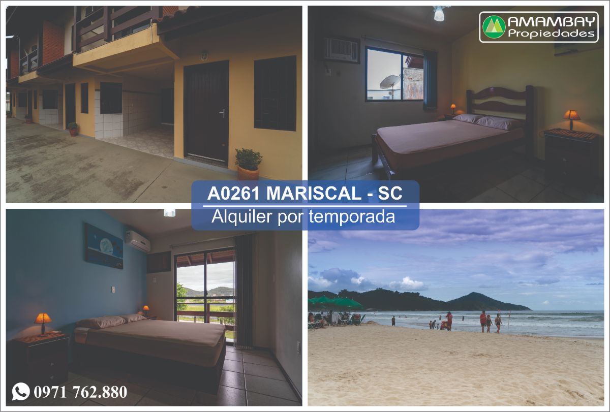 A0261 DEPARTAMENTO EN MARISCAL, BOMBINHAS – ALQUILER POR TEMPORADA