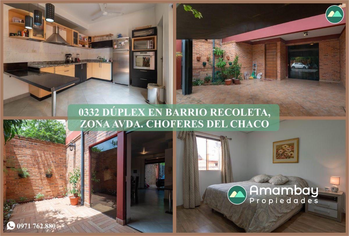 0332 DÚPLEX EN BARRIO RECOLETA, ZONA AVDA. CHOFERES DEL CHACO