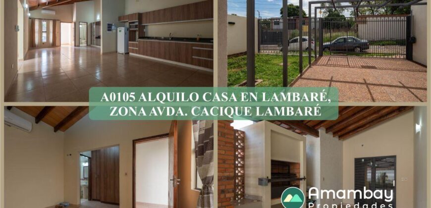 A0105 ALQUILO CASA EN LAMBARÉ, BARRIO VALLE YVATE