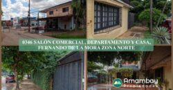 0346 SALÓN COMERCIAL, DEPARTAMENTO Y CASA EN FERNANDO DE LA MORA, ZONA NORTE