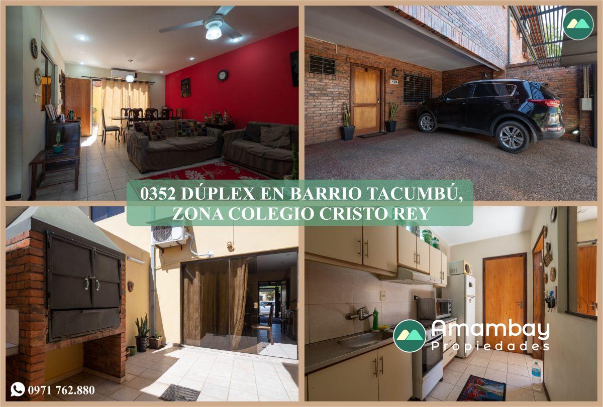 0352 DÚPLEX EN BARRIO TACUMBU, ZONA COLEGIO CRISTO REY