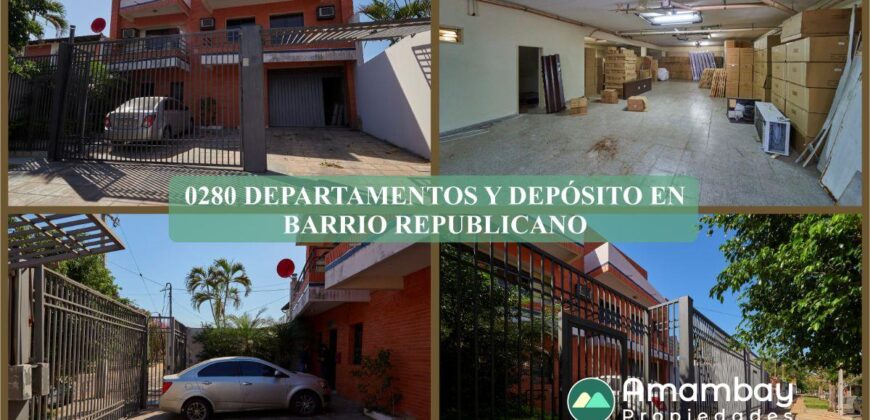0280 DEPARTAMENTOS Y DEPÓSITO EN ASUNCIÓN, BARRIO REPUBLICANO