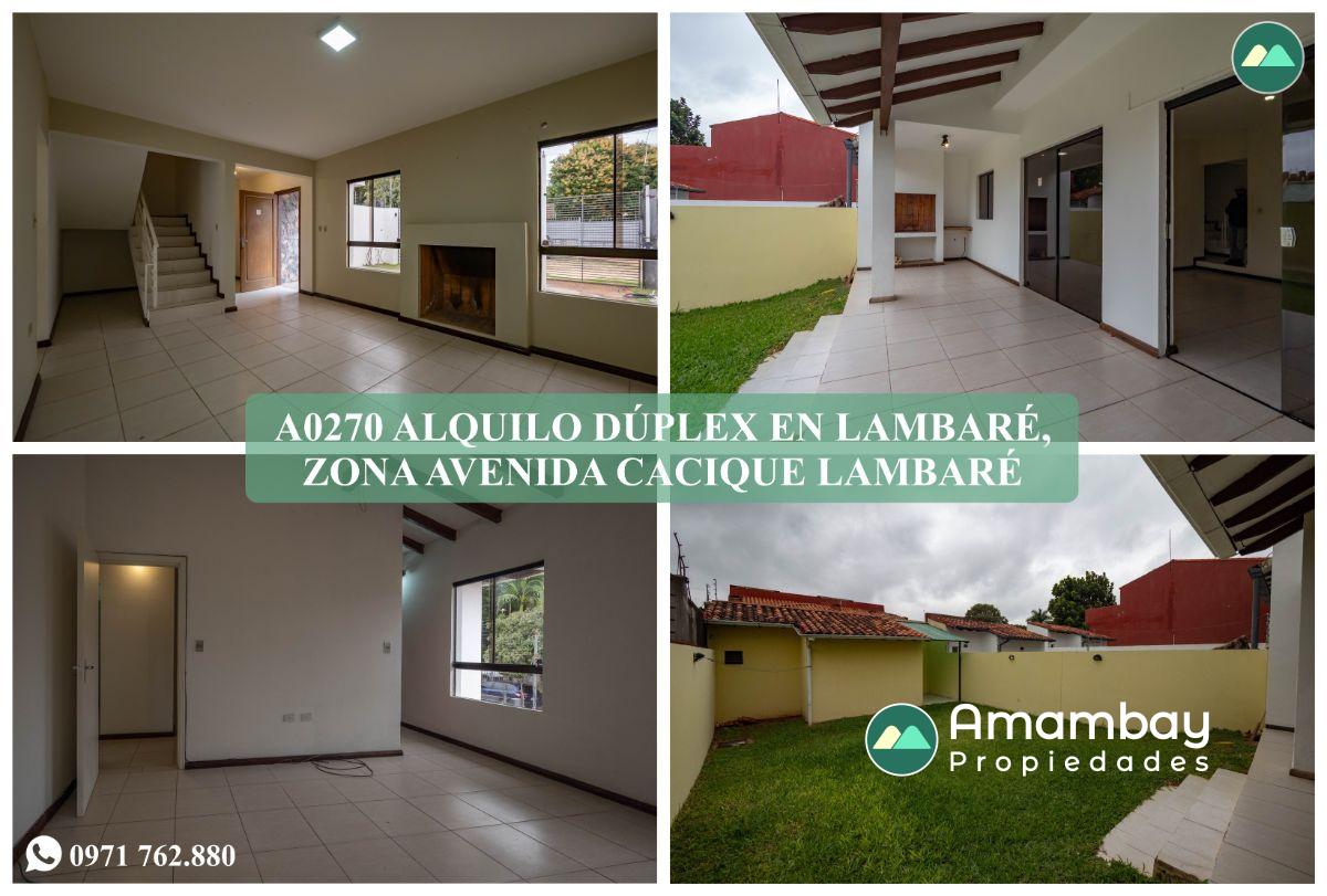 A0270 ALQUILO DÚPLEX EN LAMBARÉ, BARRIO VALLE APU´A