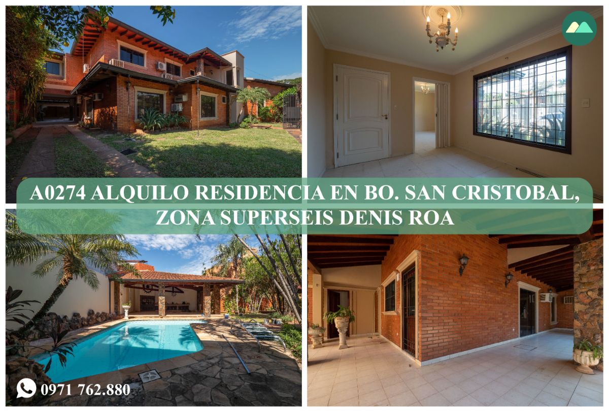 A0274 ALQUILO RESIDENCIA EN Bo. SAN CRISTOBAL, ZONA SUPERSEIS DENIS ROA