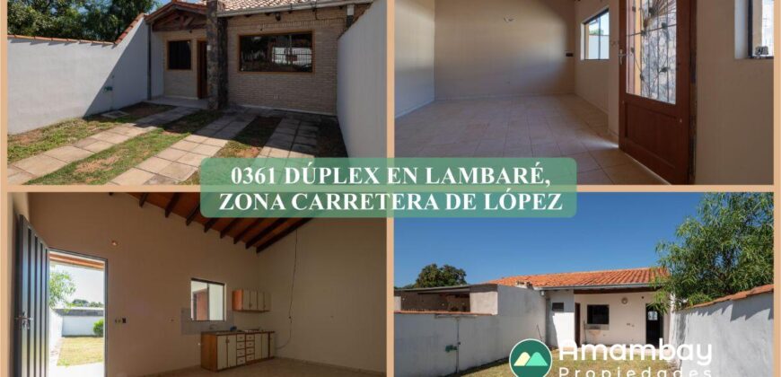 0361 DÚPLEX EN LAMBARÉ, BARRIO PUERTO PABLA